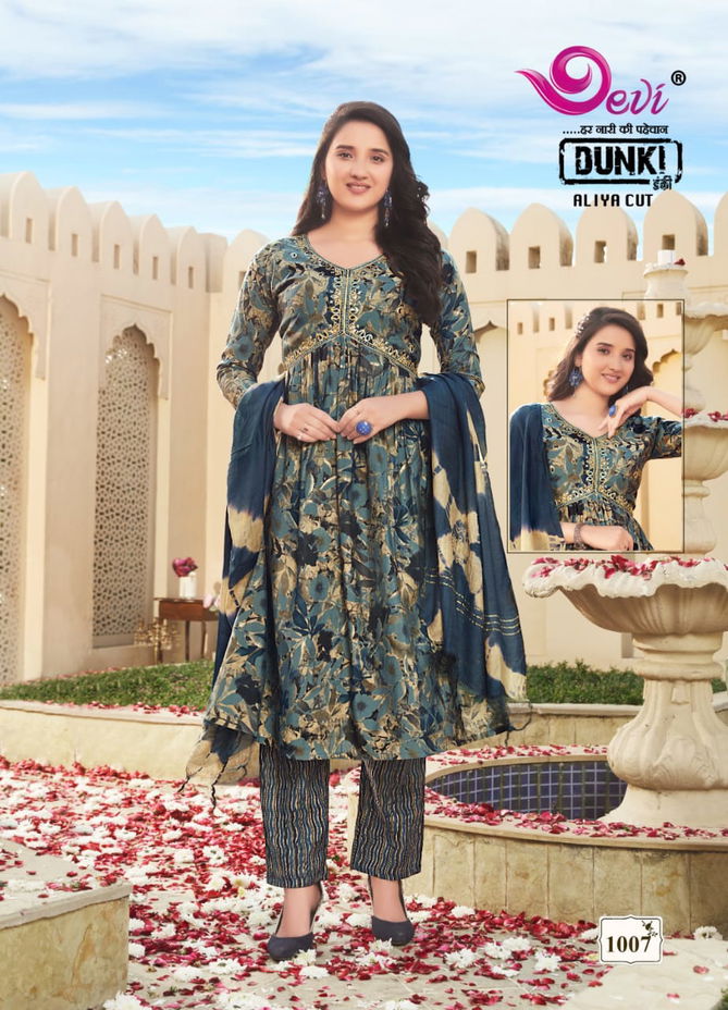 Devi Dunki Vol 1  By Devi Printed Embroidery Kurti With Bottom Dupatta Wholesale Price In Surat
